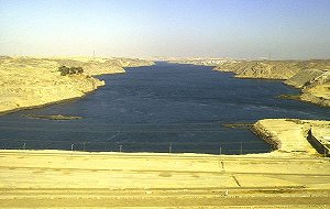 The old lower reservoir seen from the new dam